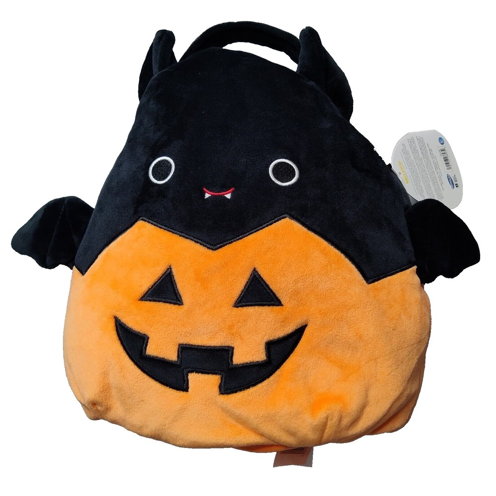 Squishmallow 12" EMILY Treat Pail Halloween Plush Bat Pumpkin NEW